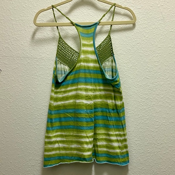 🆕 Lime Green & Blue Strappy Knit Top - Picture 2 of 3